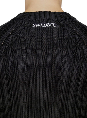 Ribbed Cable Knit - Black