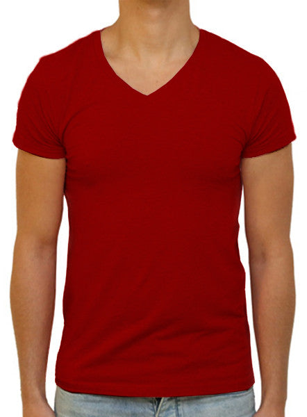 T shirt col top v homme slim