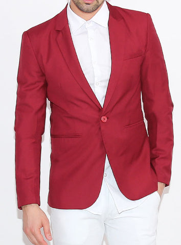 Modern Tailored Blazer - Burgundy