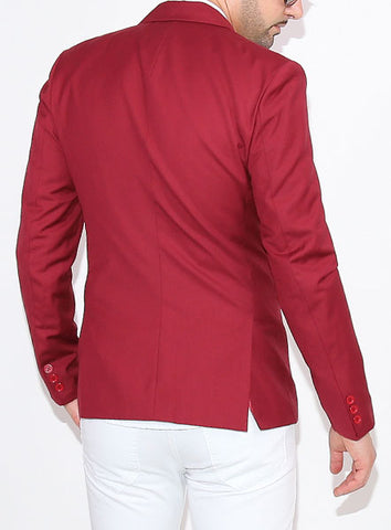 Modern Tailored Blazer - Burgundy