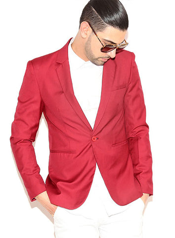 Modern Tailored Blazer - Burgundy