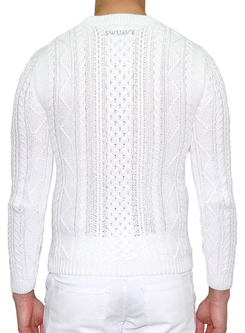 European Cable Knit - White