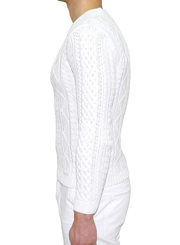 European Cable Knit - White