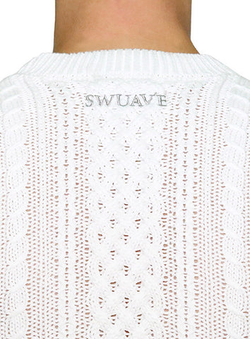 European Cable Knit - White