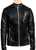 Biker Leather Jacket - Black