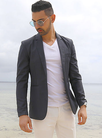 Modern Tailored Blazer - Charcoal