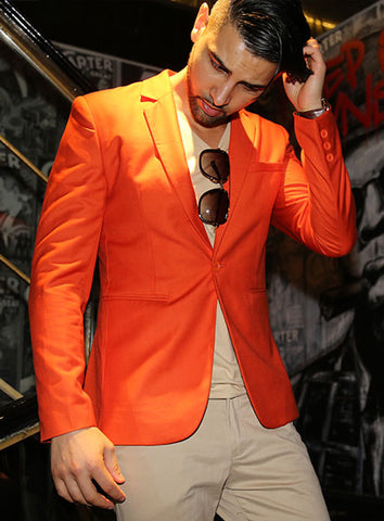 Modern Tailored Blazer - Flame Orange