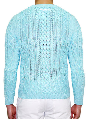 European Cable Knit - Ice Blue