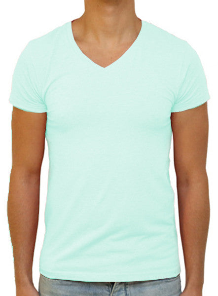Slim V T-Shirt - Light Turquoise