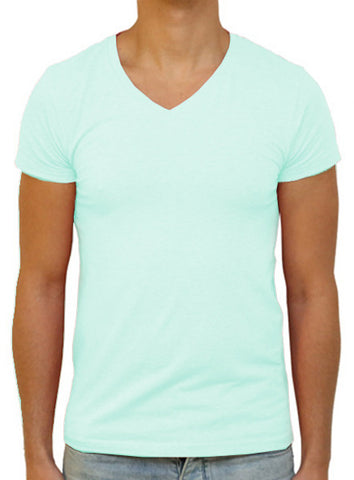 Slim V T-Shirt - Light Turquoise