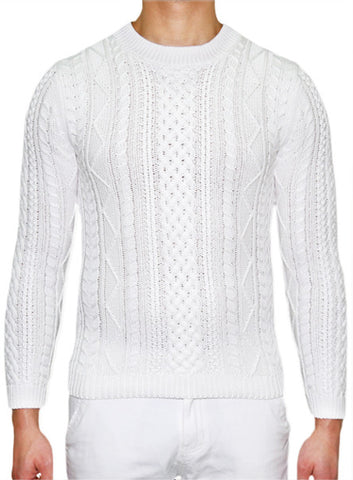 European Cable Knit - White